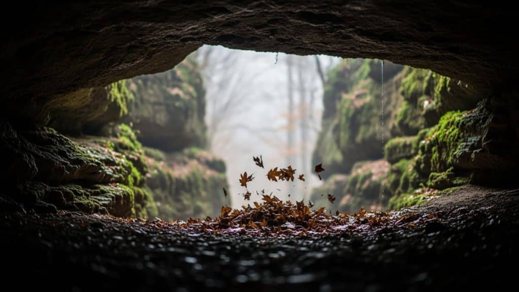 dark cave looking out