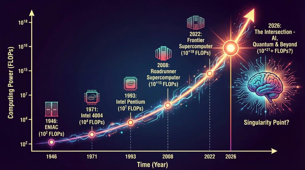 Infographic showing the 2026 timeline convergence of AI and biblical prophecy