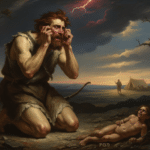 Esau weeping after losing his birthright to Jacob