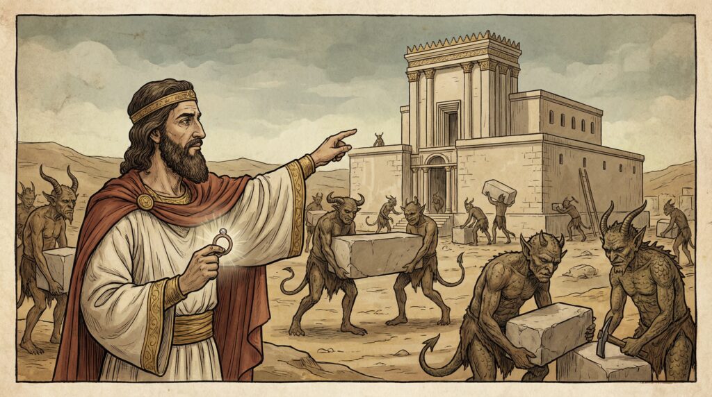 Demons Building the Temple of Jerusalem Under Solomon's Command